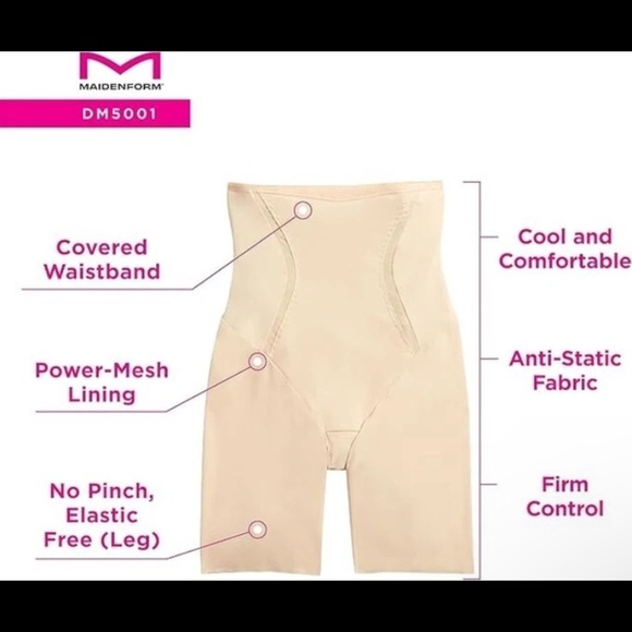 Maidenform High Waist Thigh Slimmer Firm Foundations Control Shapewear size XL - Picture 3 of 16